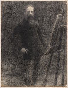 Selbstporträt am Staffelei von Hippolyte Petitjean