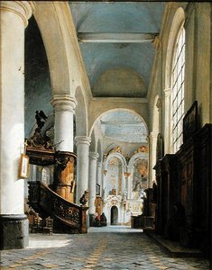 Innenraum der Kirche St. Denis, Saint-Omer, 1835