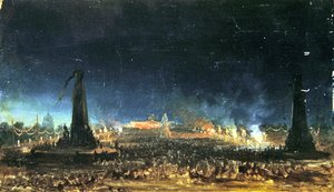 Nachtfest auf dem Champ de Mars, Paris von Hippolyte Victor Valentin Sebron