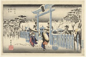 Das Gion-Heiligtum im Schnee von Hiroshige (I) , Utagawa