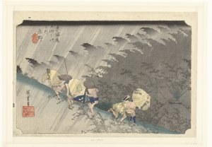 Starkregen in Shono von Hiroshige (I) , Utagawa