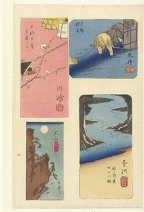 Vier Harimaze von berühmten Orten von Hiroshige (I) , Utagawa