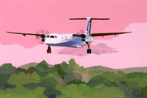 Flugzeuglandung auf einem kleinen Flugplatz von Hiroyuki Izutsu