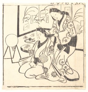 Blatt aus einem Buch mit dem Titel: Wakoku Hiaku-jo, Einhundert japanische Frauen von Hishikawa Moronobu