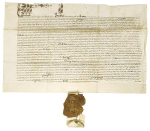 Dokument unterzeichnet von Königin Elisabeth I. mit dem königlichen großen Siegel, 1564 von Historical Document