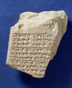 Fragment eines Keilschrifttextes aus Boghazkoy, Hethiter, um 14. Jahrhundert v. Chr.