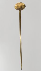 Nadel mit kugelförmigem Kopf, ca. 14.–13. Jahrhundert v. Chr. (Gold)