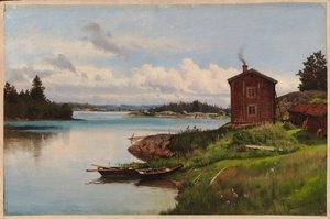 Ansicht der Barösund-Straße, eine Studie von Hjalmar Munsterhjelm
