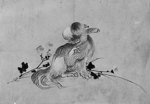 Pekingese, 19. Jahrhundert von Hokusai School.