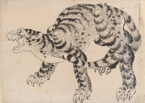 Tiger, 19. Jahrhundert von Hokusai School.