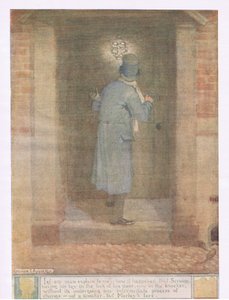 Erkläre mir, wie es geschah, dass Scrooge seinen Schlüssel im Türschloss hatte, aber kein Türklopfer, sondern Marleys Gesicht