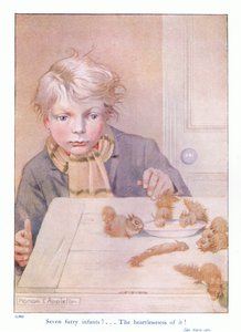 Sieben pelzige Babys, Illustration aus 