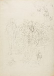 Eine Gruppe von Männern und andere Skizzen, 1857 von Honoré Daumier