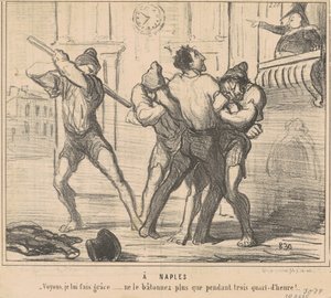 In Neapel: Schauen wir, ich verschone ihn ... von Honoré Daumier