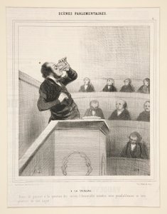An der Tribüne: Bevor wir zur Zuckerfrage übergehen von Honoré Daumier