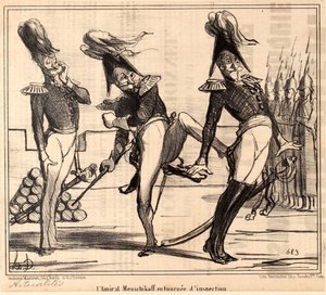 Admiral Alexander Sergejewitsch Menschikow auf Inspektionsreise, 1854 von Honoré Daumier
