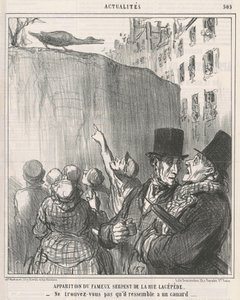 Erscheinung der ... Schlange in der Rue Lacépède von Honoré Daumier