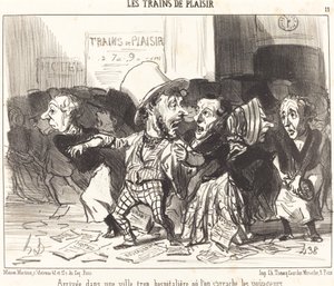 Ankunft in einer zu gastfreundlichen Stadt... von Honoré Daumier