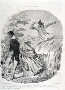 Werk von Honore Daumier (1808-1879). Charivari stammt aus dem Jahr 1845: Serie PASTORALES - Wie gut wir sind, so eine Angst zu haben... Ich dachte, er wäre mein Ehemann! MUSEUM DER SCHÖNEN KÜNSTE - PALAST LONGCHAMP, MARSEILLE von Honoré Daumier