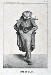 Serie „Berühmtheiten der Karikatur“. „M. Vieux-Niais“. von Honoré Daumier