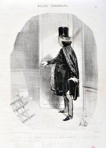 Werk von Honore Daumier (1808-1879). Charivari stammt aus dem Jahr 1842: Serie MORES CONJUALES - Himmel, nach drei Monaten Abwesenheit finde ich meine Frau umgezogen und welche Erinnerungen ich wasche, großer Gott! MUSEUM DER SCHÖNEN KÜNSTE - PALAST LONGCH von Honoré Daumier