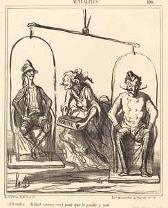 Warten Sie... es fehlt noch dies... von Honoré Daumier