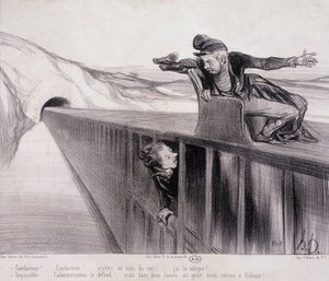 Karikatur von Daumier „Les Chemins de Fer“, 19. Jahrhundert