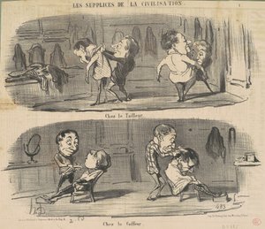 Beim Schneider beim Friseur von Honoré Daumier