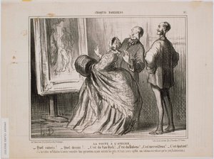 Pariser Skizzen - Der Besuch im Atelier - Welche Skizze! Welche Zeichnung! Das ist von Van Dyck von Honoré Daumier