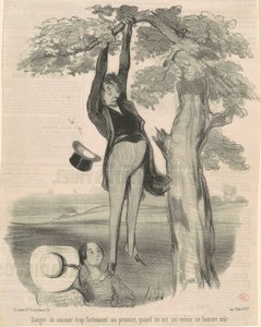 Danger de secouer trop fortement ... Un prunier von Honoré Daumier