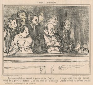 In Betrachtung vor dem Schiff der Oper von Honoré Daumier