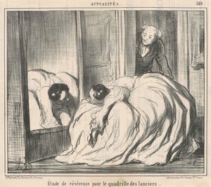 Studie der Reverenz für den Quadrille der Lanzenreiter von Honoré Daumier