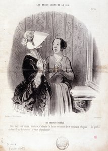 Modekarikatur. Serie „Die schönen Tage des Lebens“: „Ein Pamela-Hut...“ vom 4. November. von Honoré Daumier
