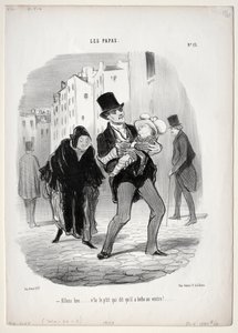 Väter, Platte 13: Komm mit, Liebling..., 1847 von Honoré Daumier