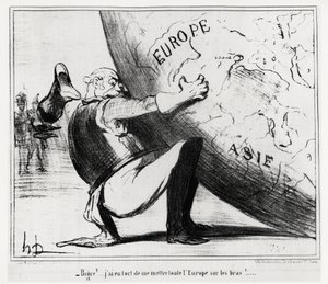 Deutschland: bigre!... Ich habe mich geirrt, ganz Europa auf meine Hände zu legen. Illustration von Honore Daumier (1808-1879), veröffentlicht in den Nachrichten, „Charivari“, datiert 25. Januar