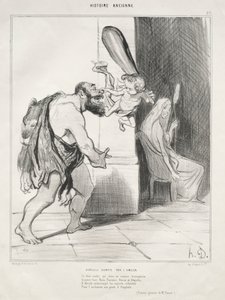Herkules von der Liebe gezähmt von Honoré Daumier