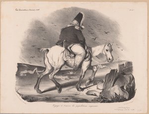 Karikatur von Louis-Philippe I., König von Frankreich, zu Pferd zwischen den Leichen von Honoré Daumier