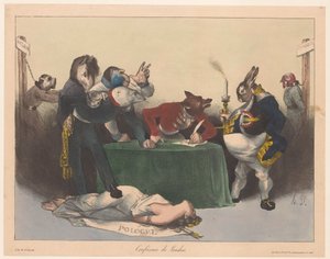 Karikatur der europäischen Großmächte während der Konferenz von London