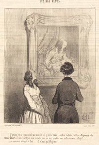 Der Künstler hat mich dargestellt, als ich schreibe von Honoré Daumier