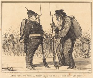 Die Massenhebung in Russland... von Honoré Daumier