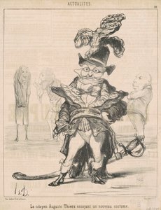 Der Bürger... Thiers probiert ein neues Kostüm von Honoré Daumier