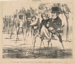 Die Pariser haben einen Weg gefunden, sich fortzubewegen ... von Honoré Daumier