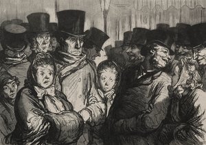 Die Theater: Verlassen des Dramas und Verlassen der Seiltänzer von Honoré Daumier
