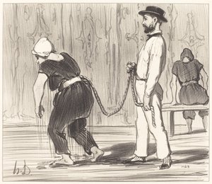 Madame Rabourdeau bei ihrer ersten Lektion von Honoré Daumier