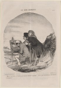 Monsieur zeichnet eine Landschaft