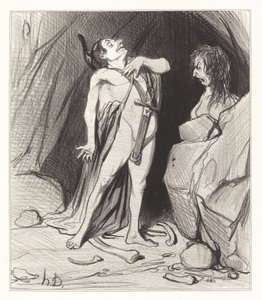 Ödipus beim Sphinx von Honoré Daumier