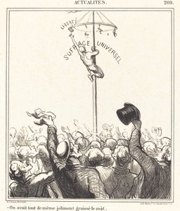 Man hatte... den Mast schön eingefettet von Honoré Daumier
