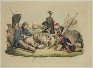 Arme Schafe Ah! Ihr könnt tun, was ihr wollt... immer werdet ihr geschoren von Honoré Daumier