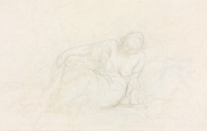 Liegende Frau, die sich auf ihren Arm stützt (verso)