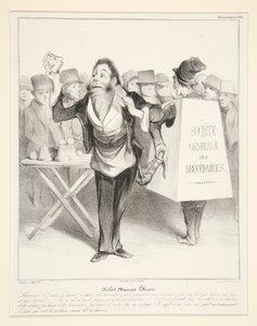 Robert-Macaire Buchhändler, pl. 14 aus der Serie Caricaturana im Album Les Robert Macaires